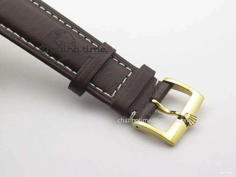 MiroTime 0419 Cellini Date YG White Numeral Dial On Brown Leather Strap A Affordable 3883